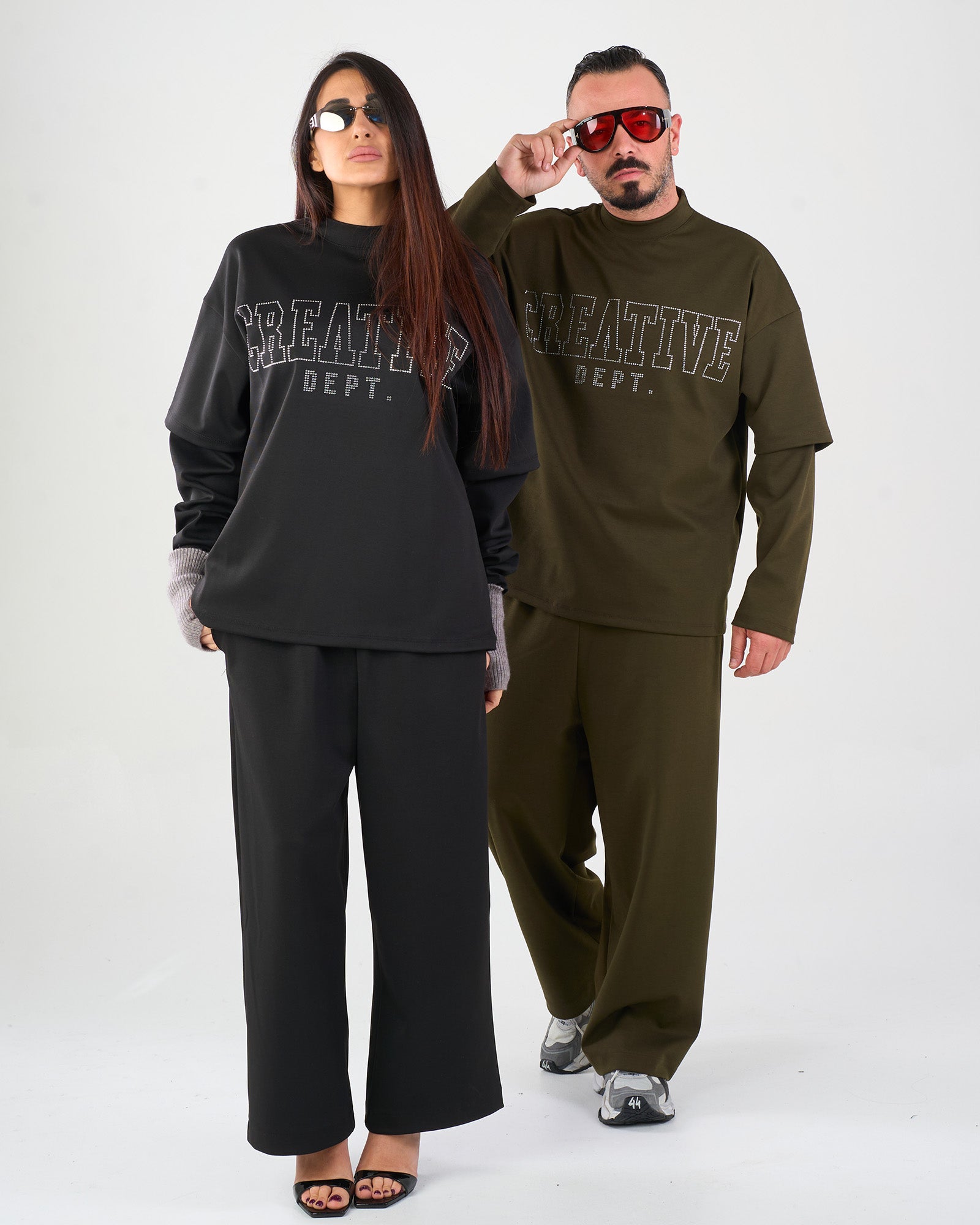 Tuta Coordinata Verde Stampa Strass | CTDP