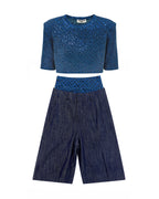 Completo Chevron Blu Paillettes e Denim -CTDP®