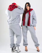 Tuta Grigia Hoodie Cappuccio Scacchi | CTDP