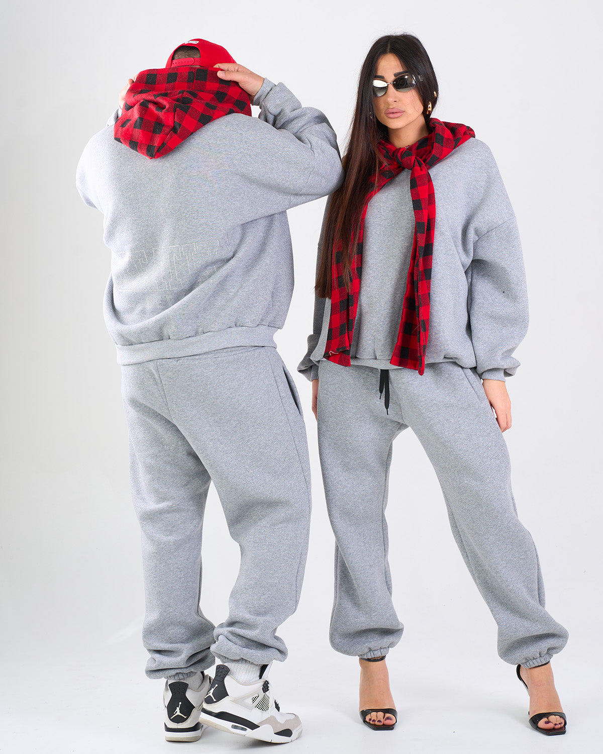 Tuta Grigia Hoodie Cappuccio Scacchi | CTDP