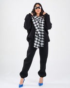 Tuta Nera Hoodie Cappuccio Scacchi | CTDP