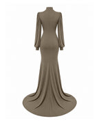 Abito Lungo Beige con Maniche a Sbuffo - CTDP ®