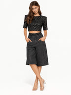 Completo Chevron Nero Paillettes e Denim -CTDP®