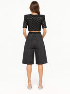 Completo Chevron Nero Paillettes e Denim -CTDP®
