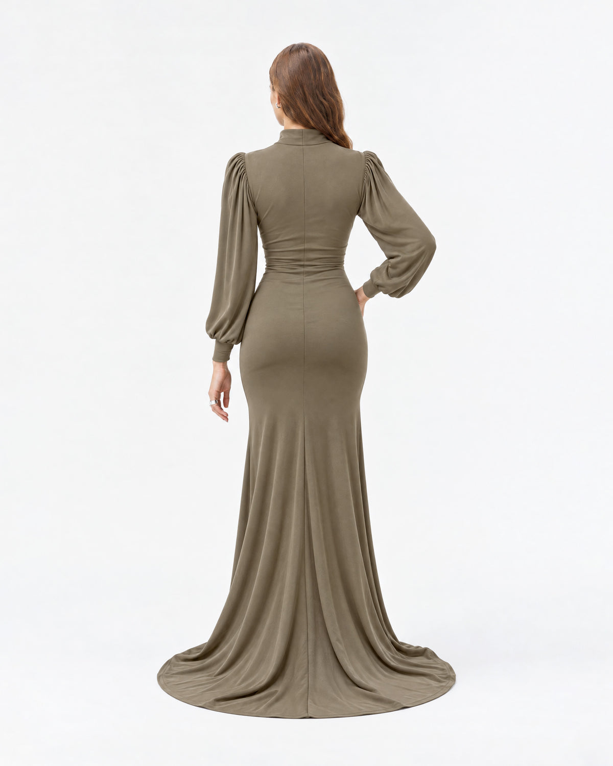 Abito Lungo Beige con Maniche a Sbuffo - CTDP ®
